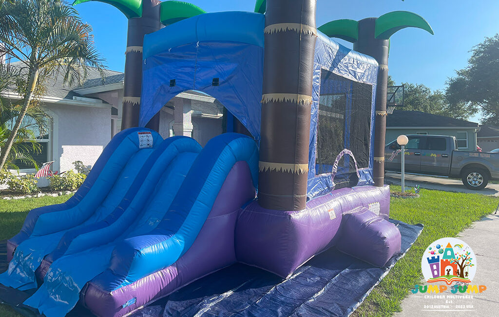 JumpJump Sarasota Florida Event and Bounce House Rental Children Parties - Model: Twice Race - two slides bounce house 4